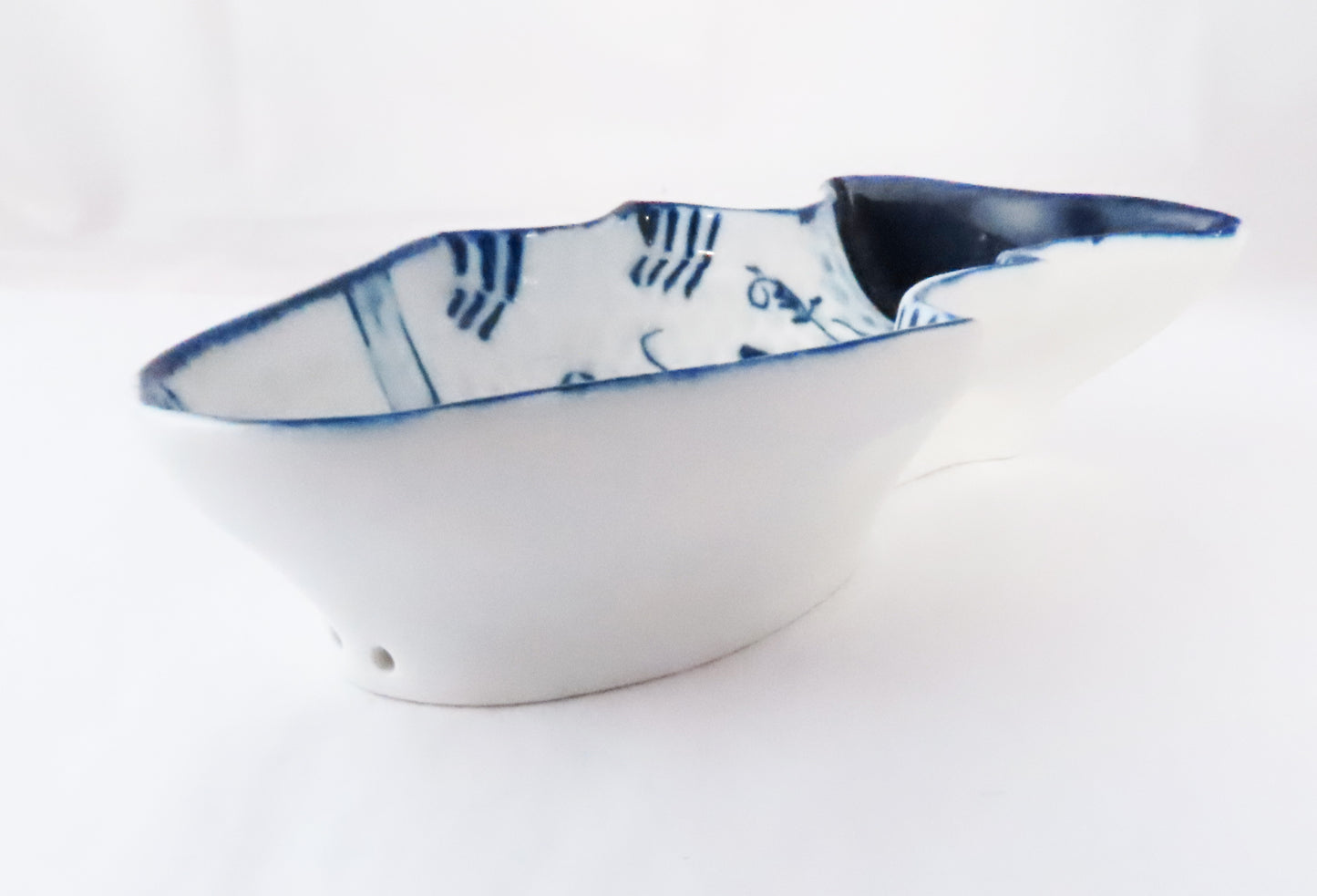 Vintage Blue Onion Pattern Figural Fish Wall Hanging