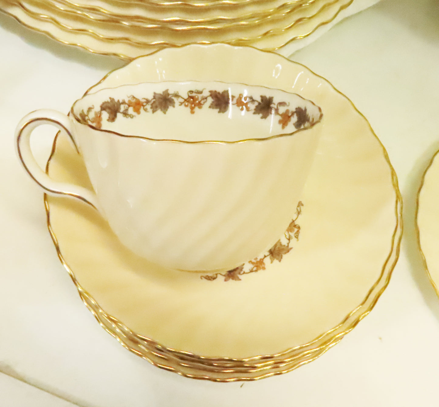 Minton Buff Vineyard Pattern China Set