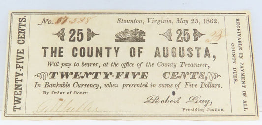 County of Augusta 25c Note