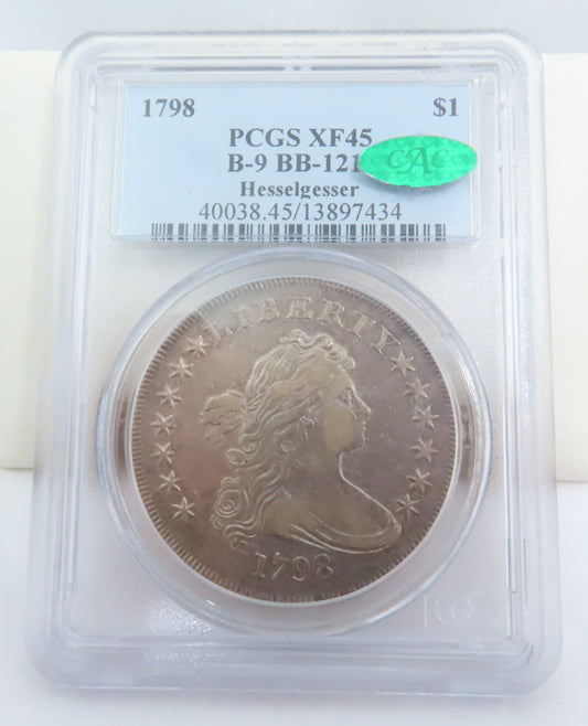 1798 Draped Bust Silver PCGS XF45 CAC