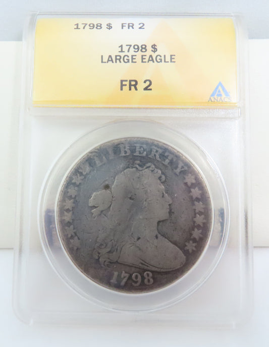 1798 Large Eagle Draped Bust Dollar ANACS FR2