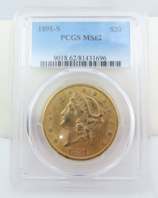 1891 S PCGS MS62 Liberty Head $20 Gold Piece