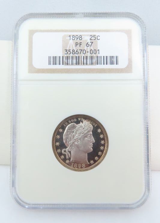 1898 NGC PF67 Proof Barber Quarter