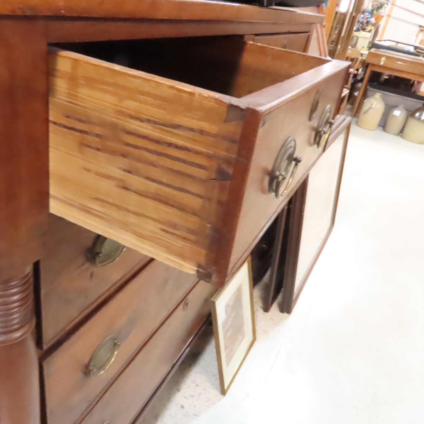 Antique Hardwood Mahogany Empire Style Chest of Drawers