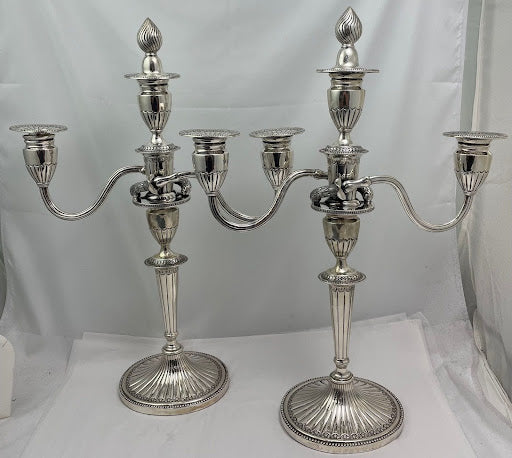 “Old Friend” Sterling 19 ½” Three Light Candelabra