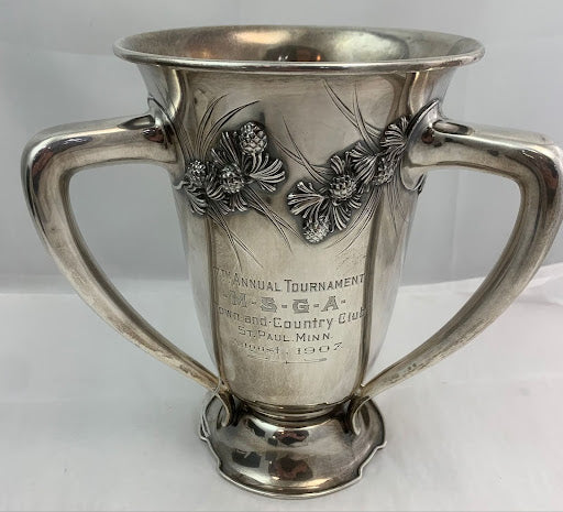 Gorham Sterling Trophy / Loving Cup with Pinecone Detail