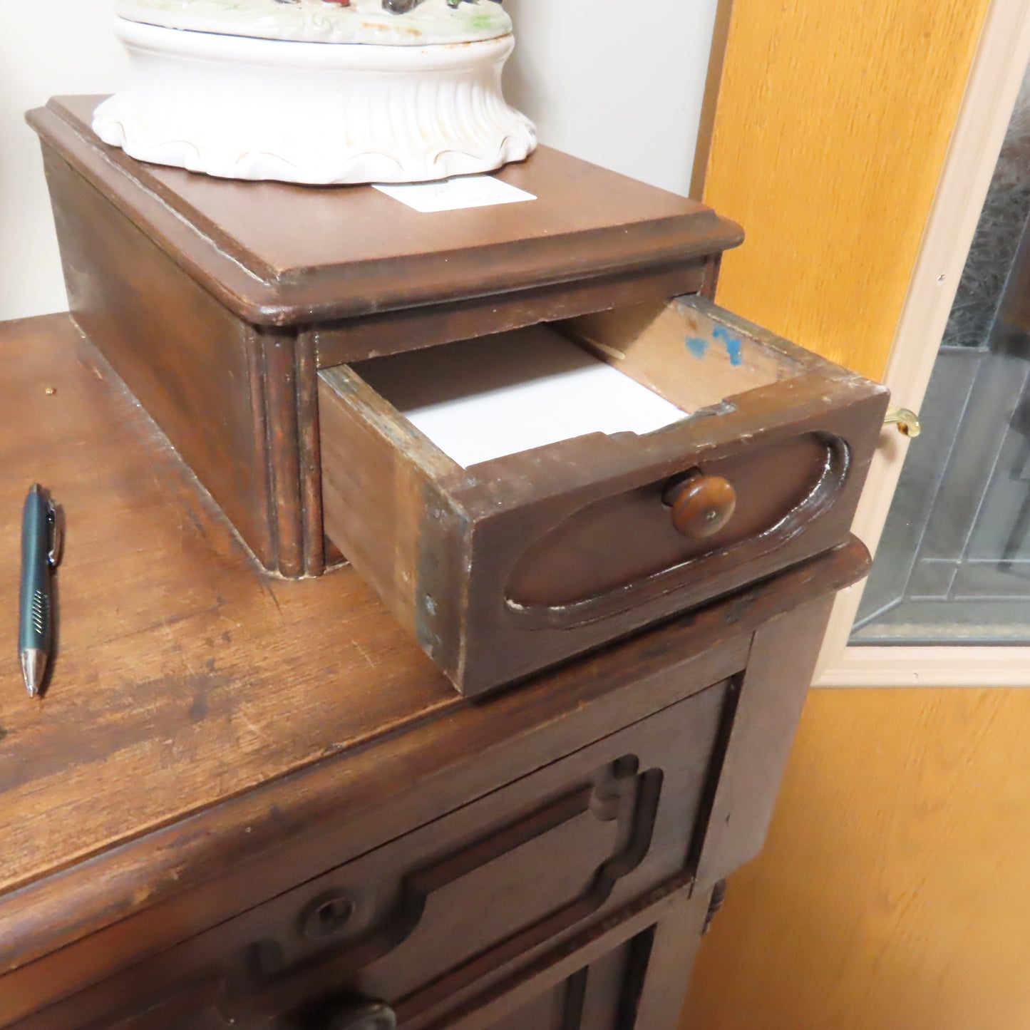 Large Victorian Solid American Walnut Eastlake Dresser with Hankies drawers