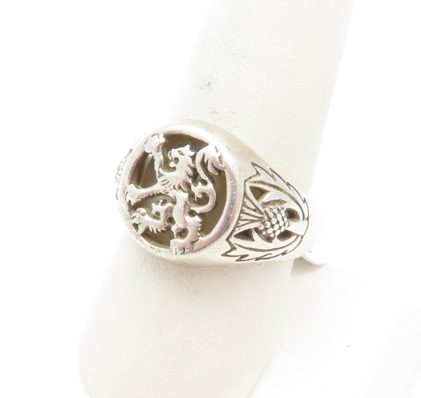 Sterling Silver Lion Cutout Ring Size 9.5