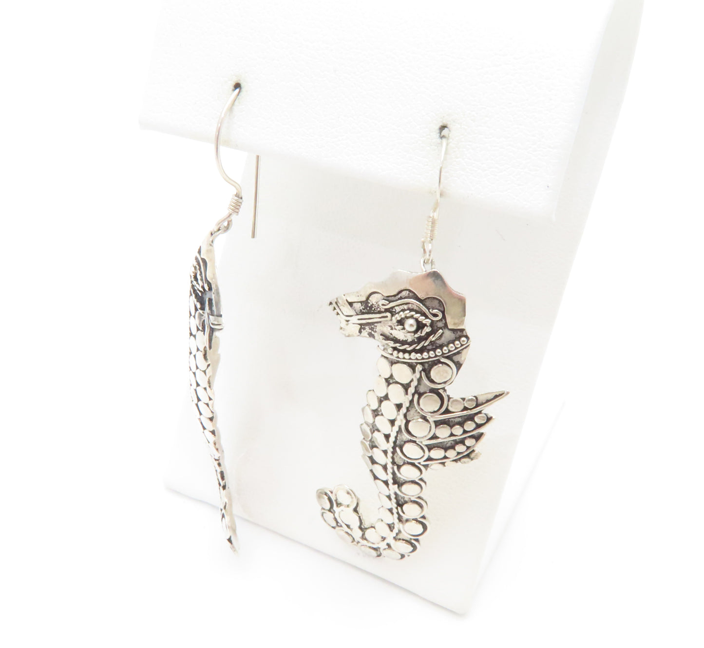 Sterling Silver Seahorse French Wire Earrings