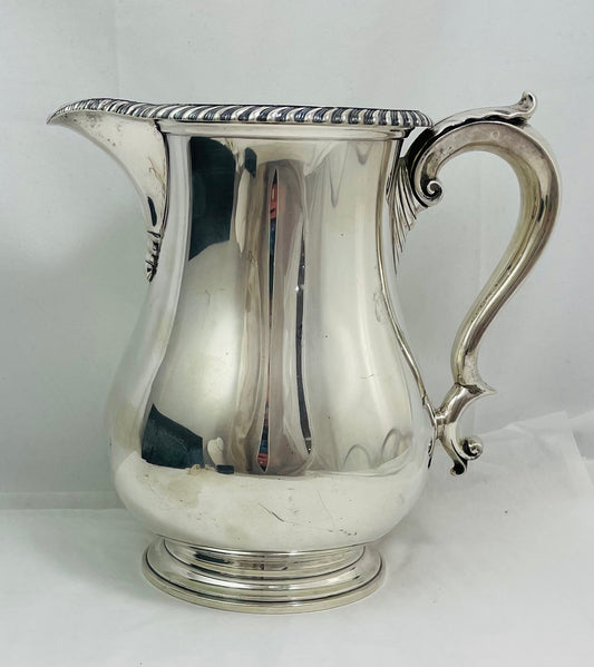 Gorham Sterling Water Pitcher with Gadrooned Lip