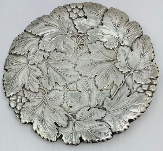 Reed and Barton Sterling Grape Leaf Sandwich Plate
