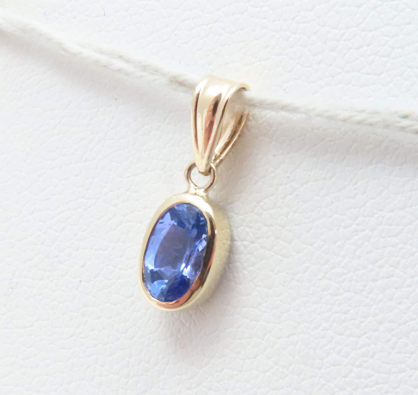 14k Yellow Gold Bezel Set Tanzanite Pendant