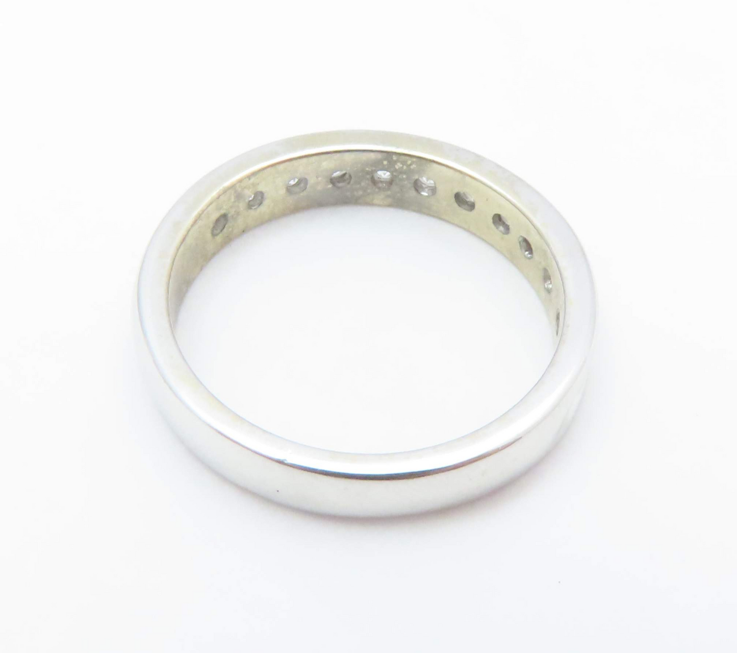 18k White Gold 3/8ctw Round Diamond Channel Set Band Size 6.25