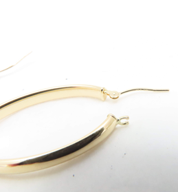 14kyg 1 1/8” Oval Hoop Earrings