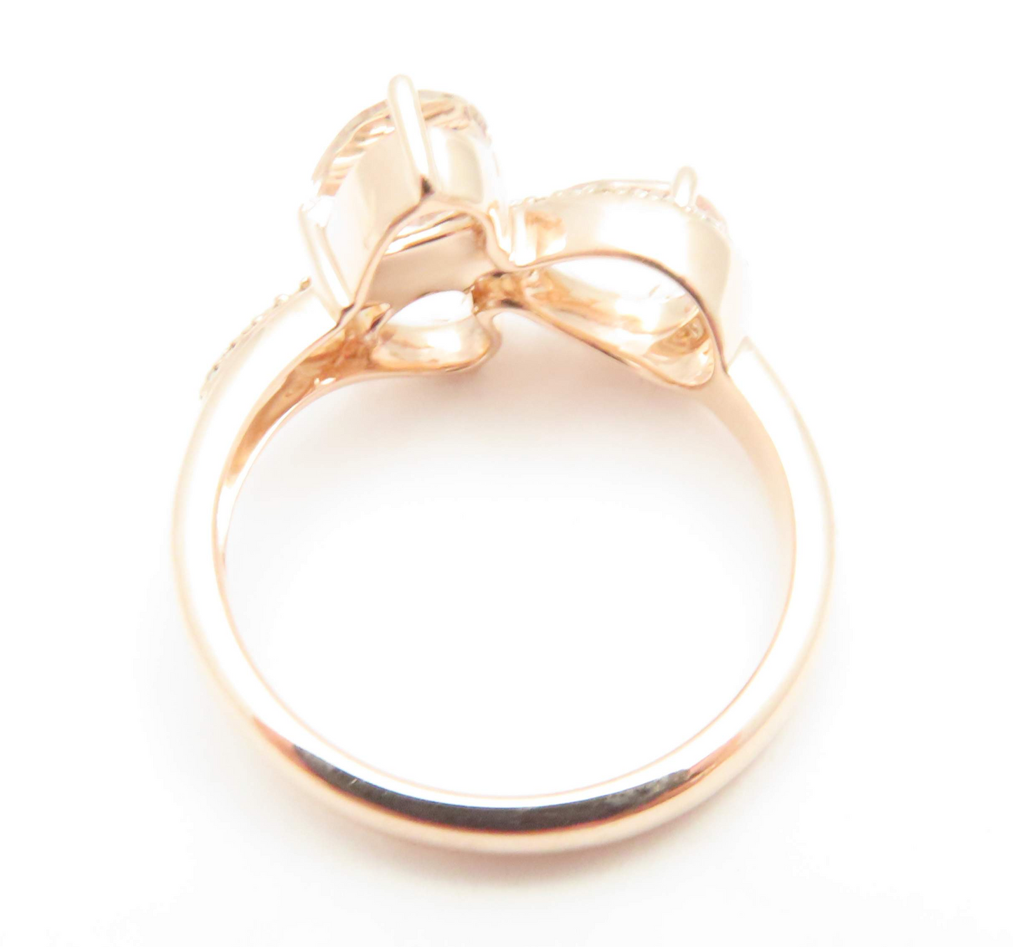 14k Rose Gold Morganite & 1/10ctw Diamond Ring Size 7