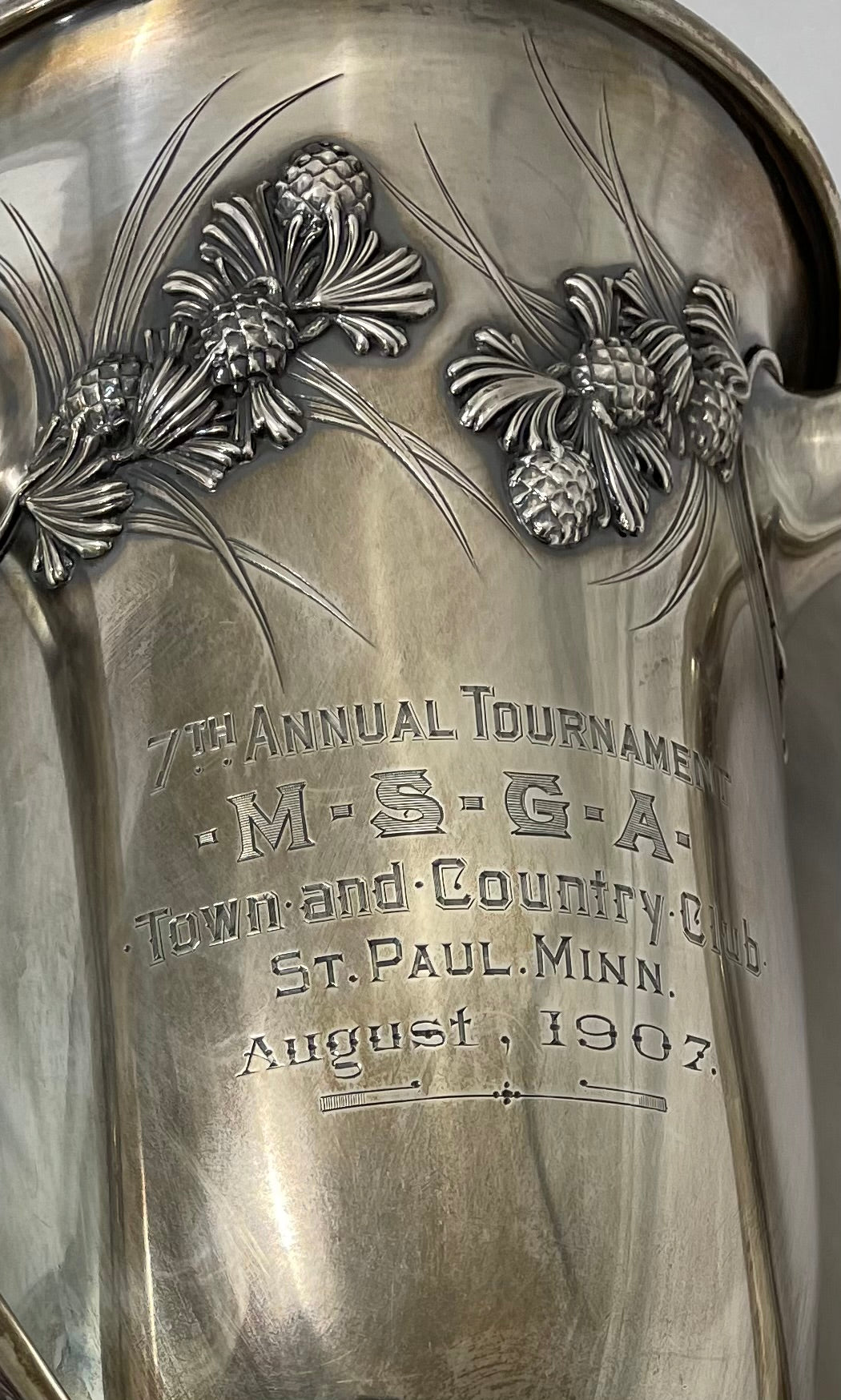 Gorham Sterling Trophy / Loving Cup with Pinecone Detail