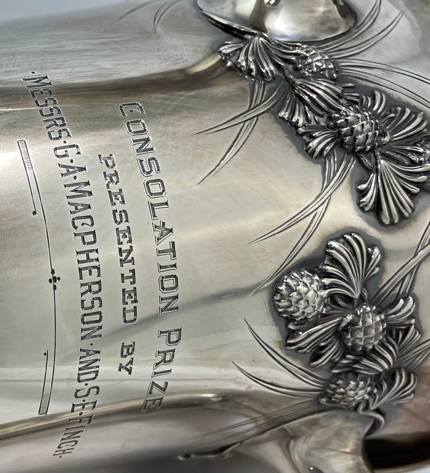 Gorham Sterling Trophy / Loving Cup with Pinecone Detail