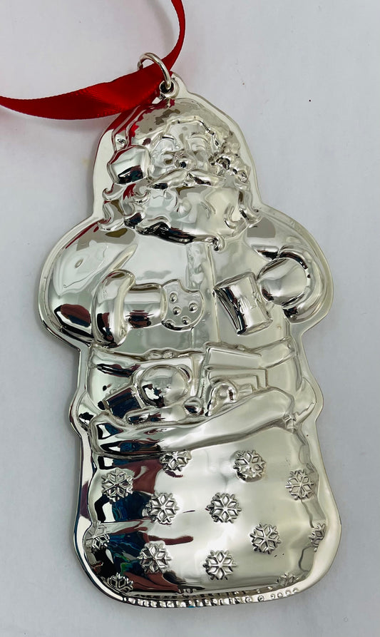 Wallace 2024 Sterling Santa Ornament