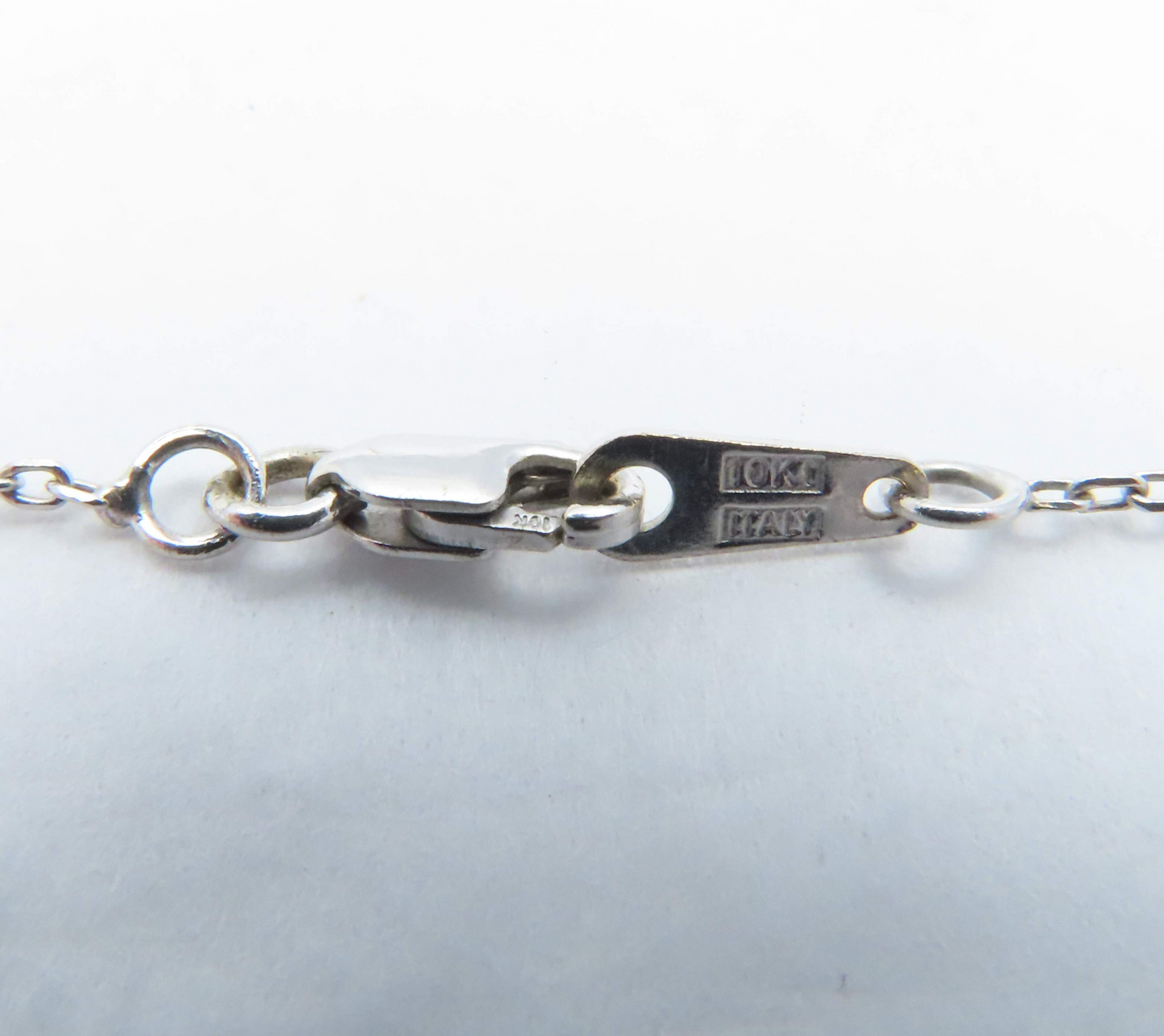 10k White Gold 16-18” Adjustable ~1mm Cable Link Chain