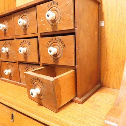 Antique 9 Drawer Spice Wood Spice Box