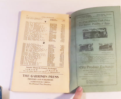 1890-91 Staunton Va Business Directory & 1928 Telephone Directory Harrisonburg Va