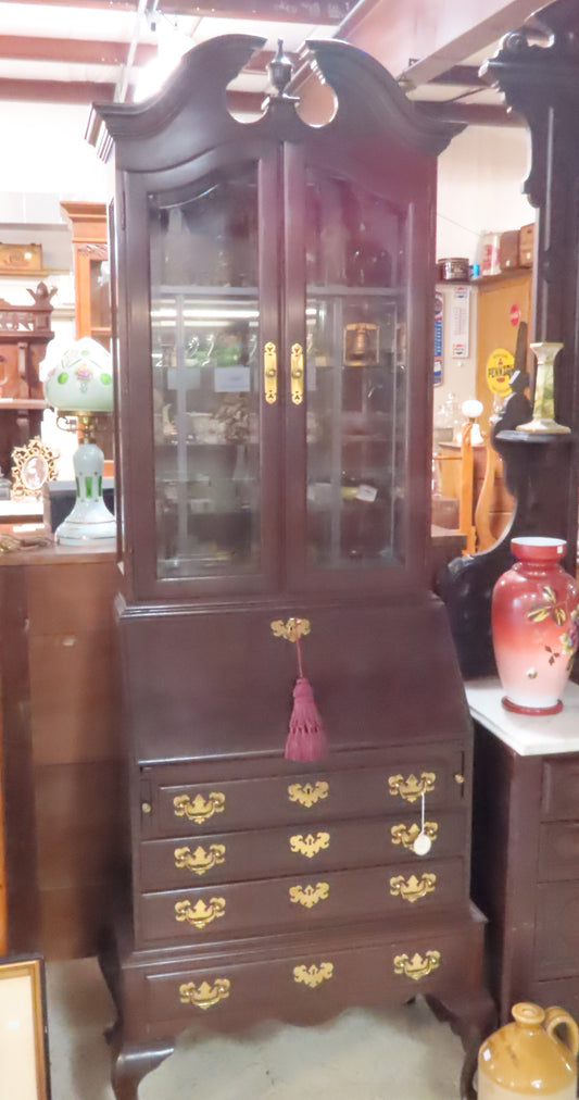 Ethan Allen Black Cherry Solid Wood Secretary Smaller Size Queen Anne Legs
