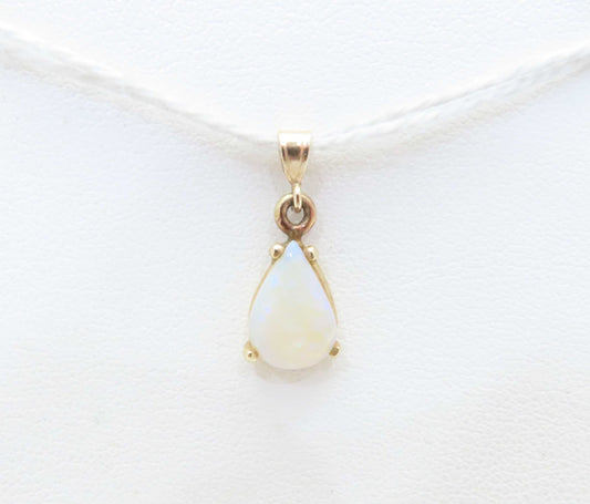14K Yellow Gold ~10x7MM Pear Shaped Opal Pendant