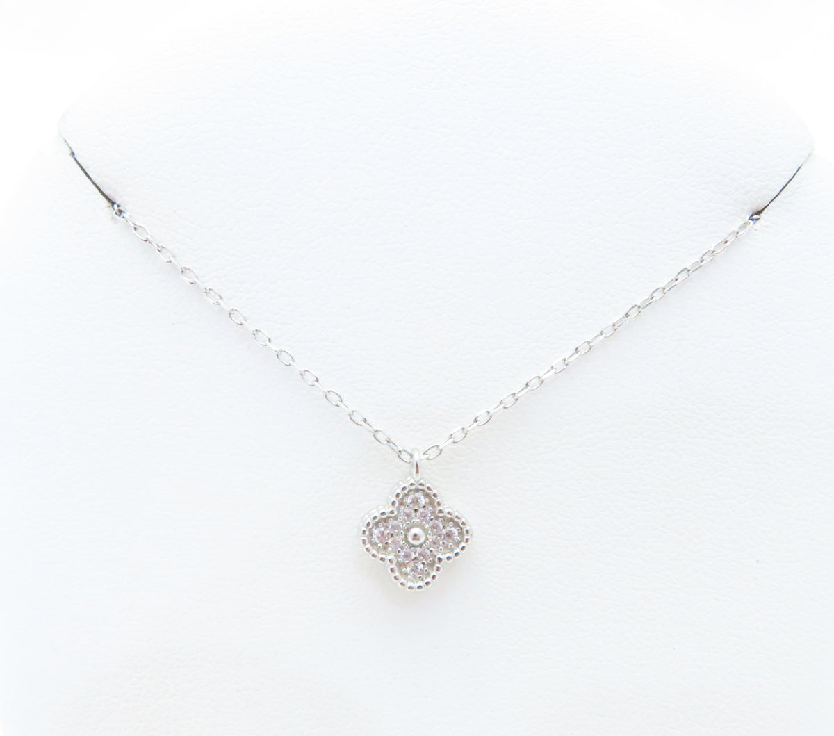 Sterling Silver Quatrefoil Adjustable 16-18" Necklace