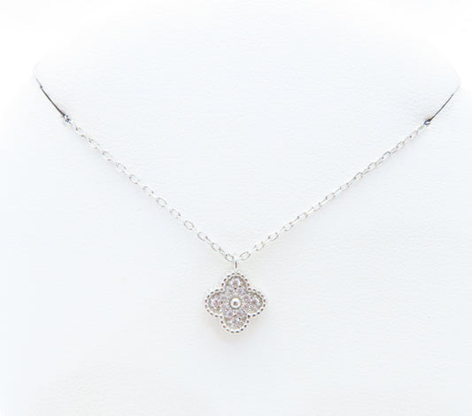 Sterling Silver Quatrefoil Adjustable 16-18" Necklace
