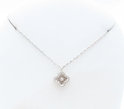 Sterling Silver Quatrefoil Adjustable 16-18" Necklace
