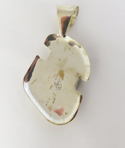 Desert Rose Co. Sterling Silver Chrysocolla Modernist Pendant 2.75"