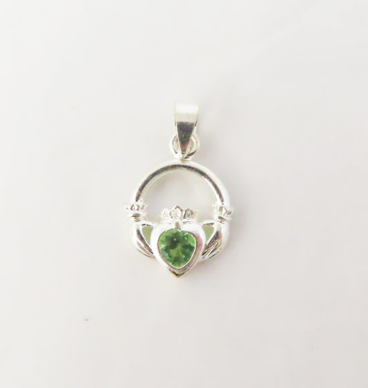 Sterling Silver Claddagh Pendant ~3/4"