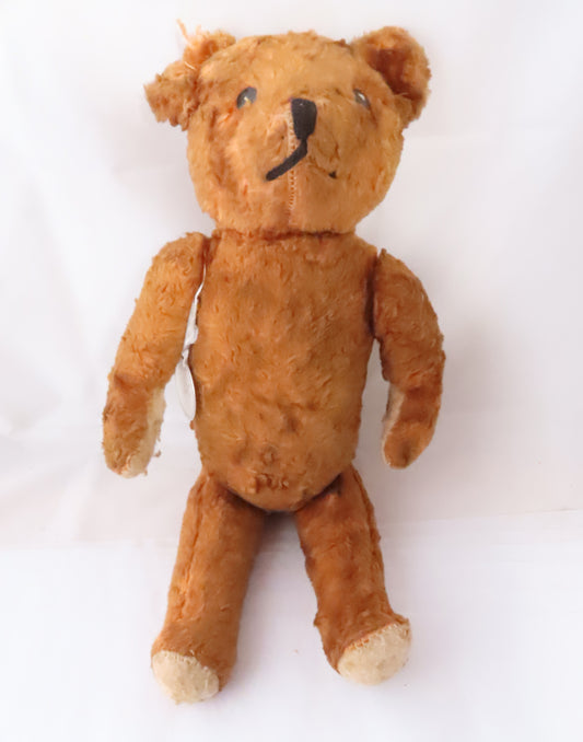 Antique Stuffed Teddy Bear Button Eyes Articulating Arms & Legs