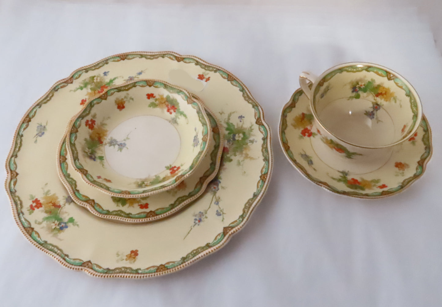 Vintage Johnson Bros Old Staffordshire Ningpo Porcelain Dish Set