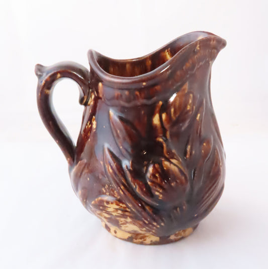 Antique Bennington Ware Tulip Pattern Pitcher