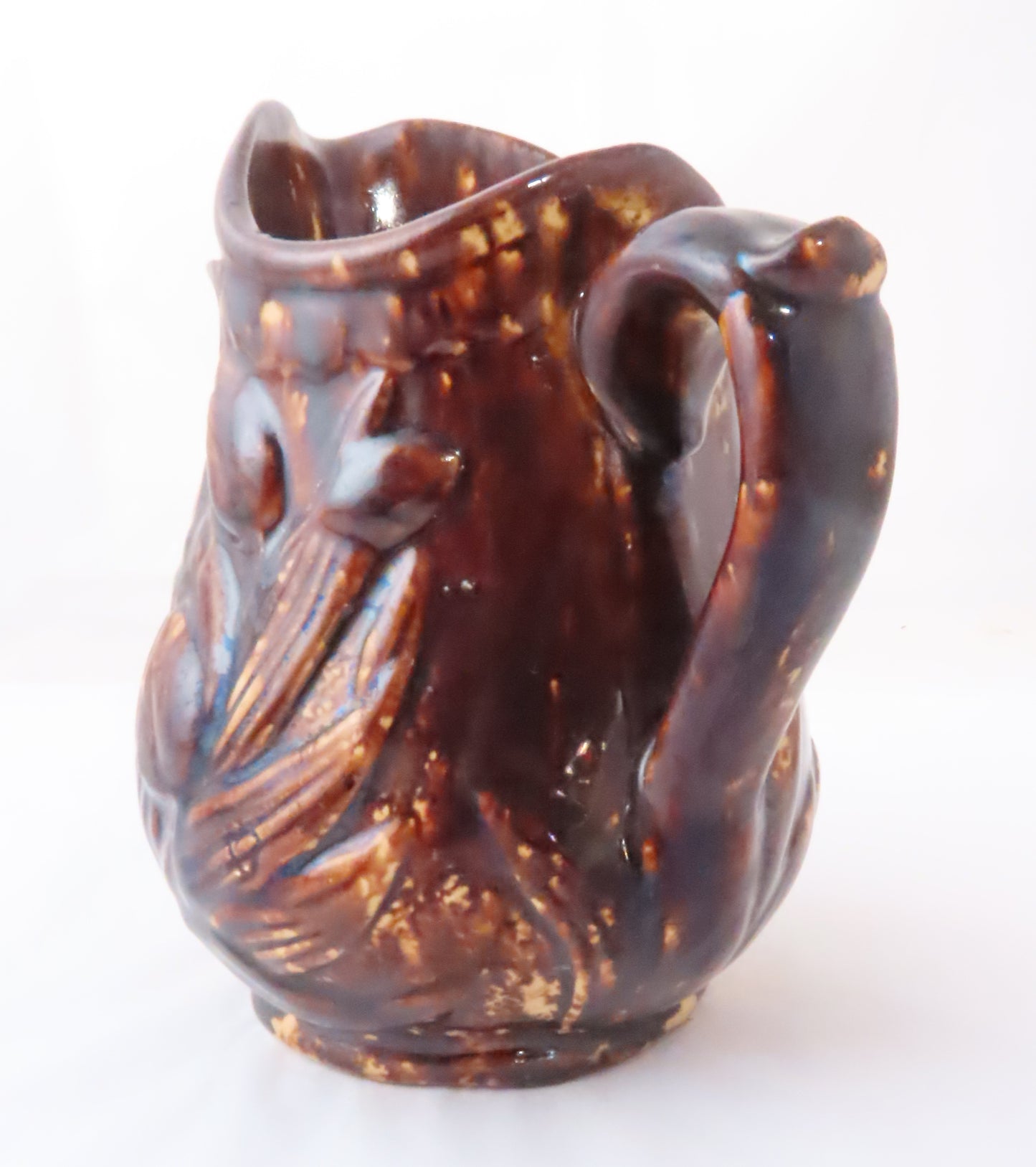 Antique Bennington Ware Tulip Pattern Pitcher