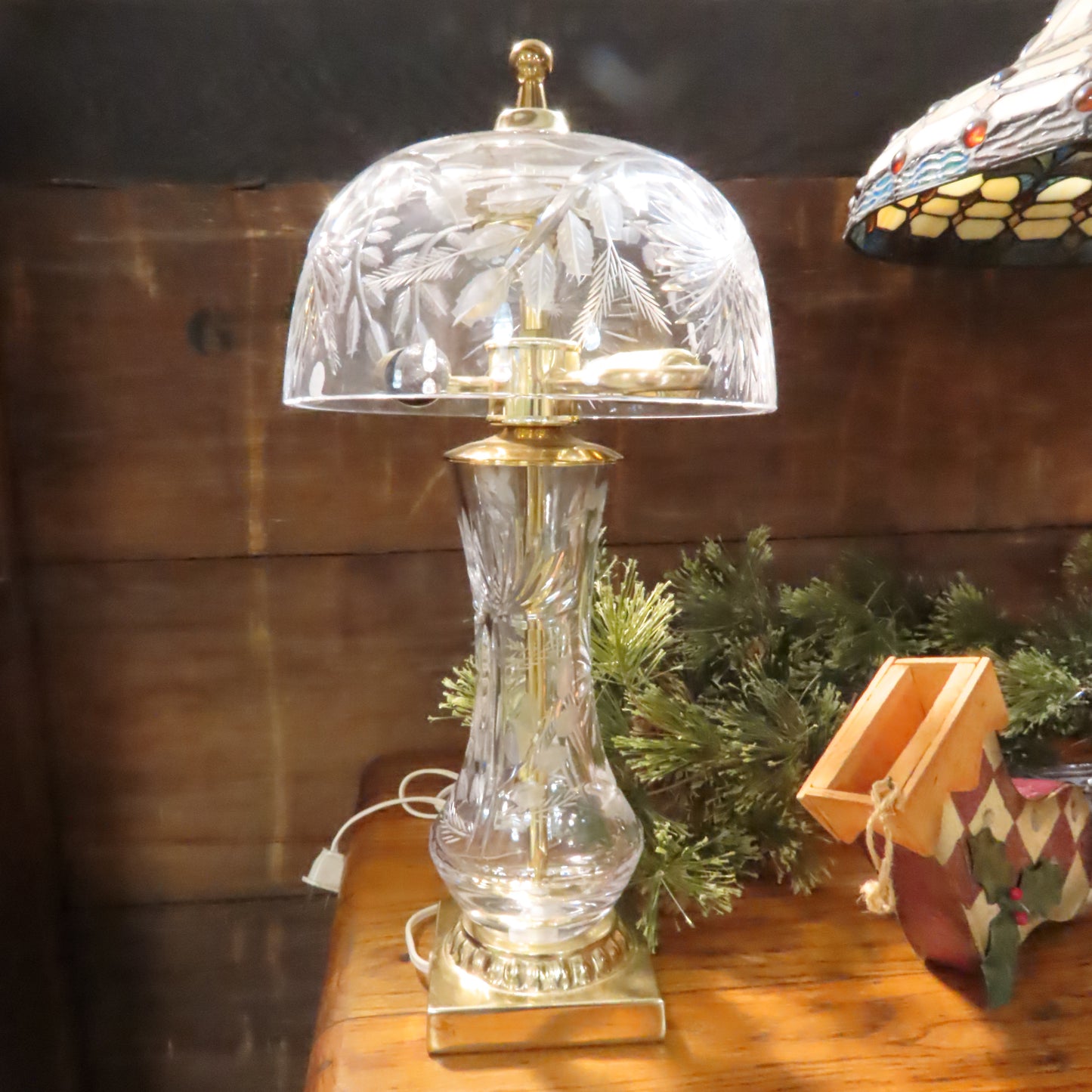 Dresden Clear Cut Crystal Lamp with Shade