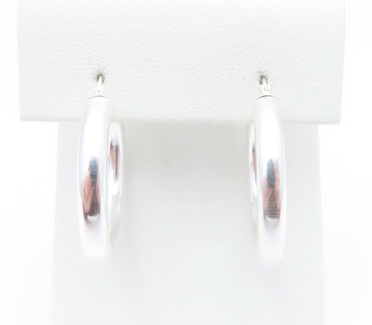 Sterling Silver Plain Hoop Earrings