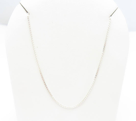 Sterling Silver Box Chain Necklace (16”)