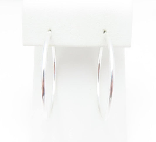 Sterling Silver ~2MM Wide ~1 ⅝” Hoop Earrings $37 (I)