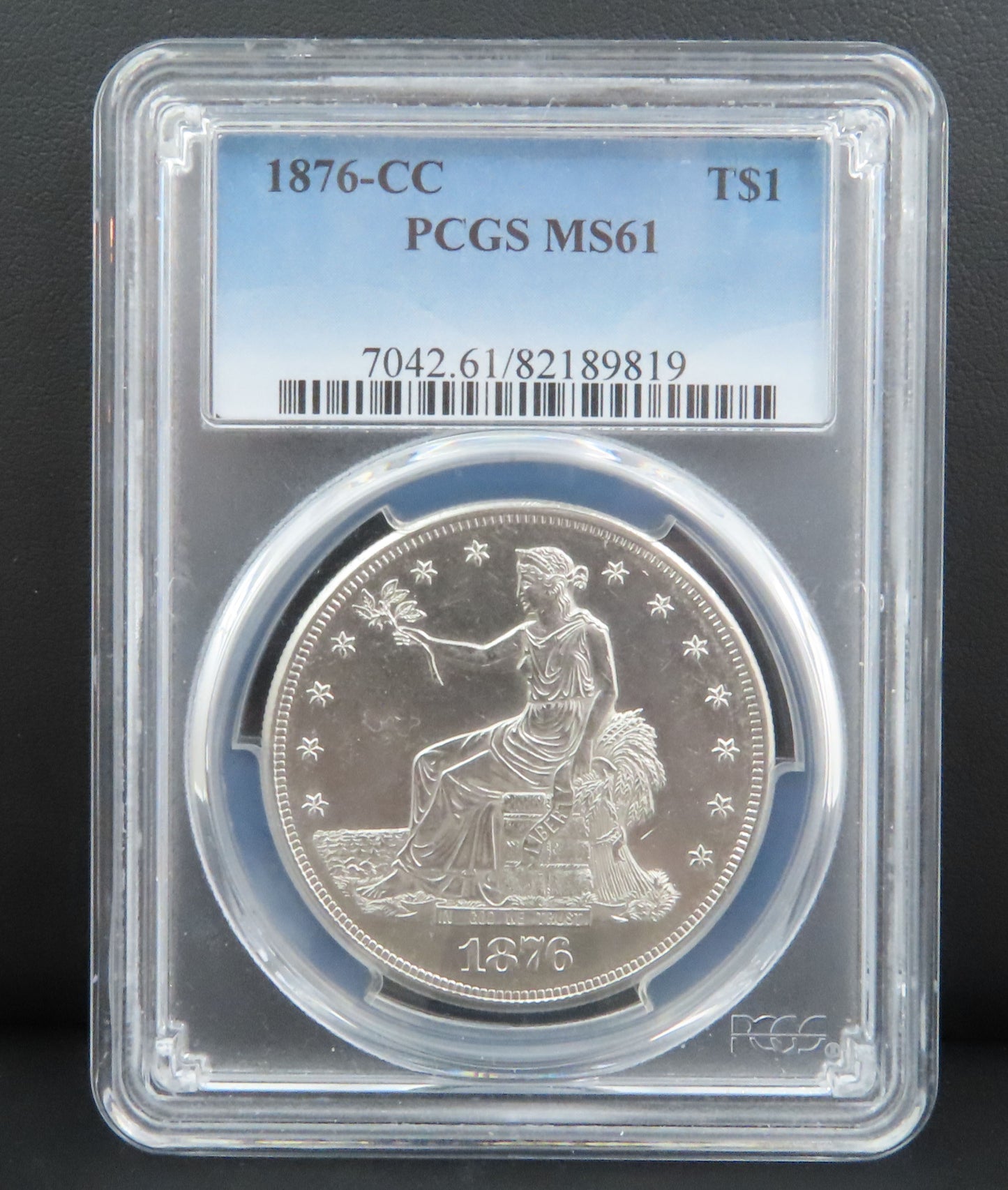 1876 CC PCGS MS 61 US Trade Dollar