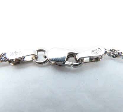 14k White Gold 1.8mm Rope Chain 18"