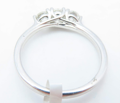 14k White Gold ~3/4ctw Diamond Three Stone Ring Size 6.75