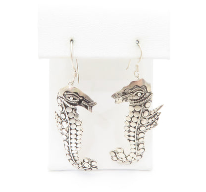 Sterling Silver Seahorse French Wire Earrings
