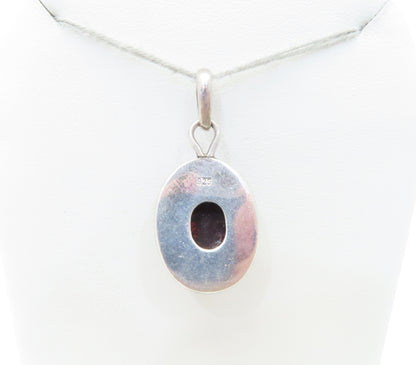 Sterling Silver Oval Amber Bezel-Set Pendant