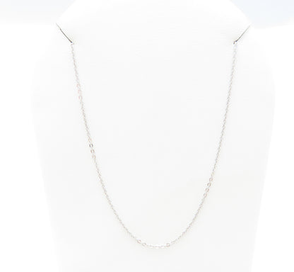 14K White Gold ~1.1MM Wide Cable Chain Necklace 18"