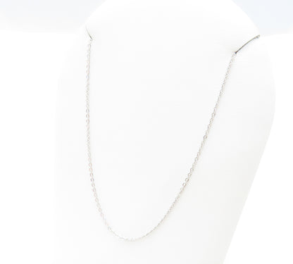 14K White Gold ~1.1MM Wide Cable Chain Necklace 18"