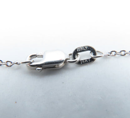 14K White Gold ~1.1MM Wide Cable Chain Necklace 18"