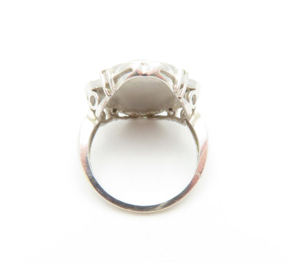 14K White Gold ~13MM Gray Mabe Pearl & Diamond Accent Ring Size 7