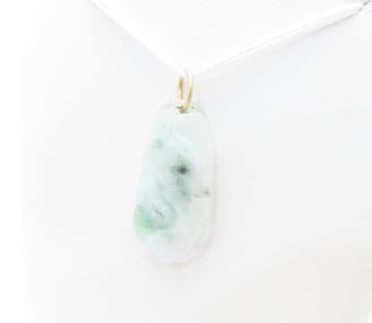 14K Yellow Gold Carved Jade Pendant